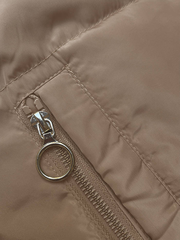 Obojstranná bunda v béžovo-khaki farbe