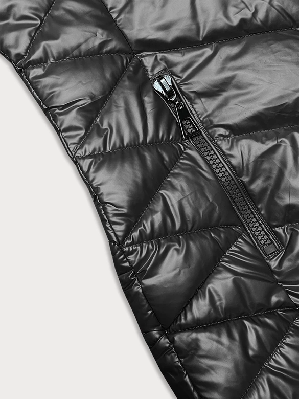 Pikowana zimowa kurtka damska J Style grafitowa (16M9100-105)