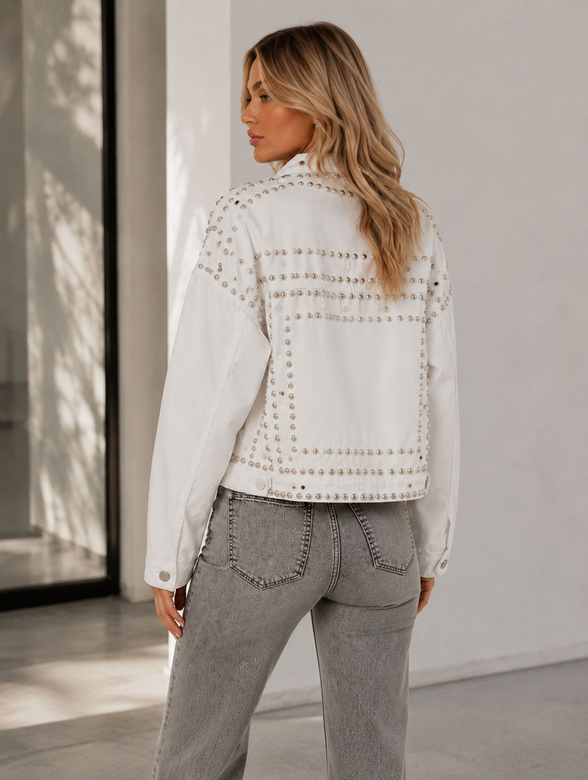 Biela džínsová bunda oversize