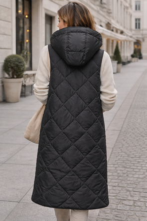 Čierna dlhá vesta oversize