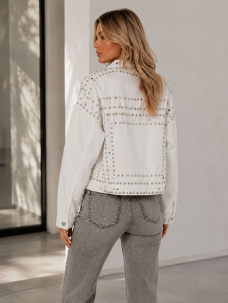 Biela džínsová bunda oversize