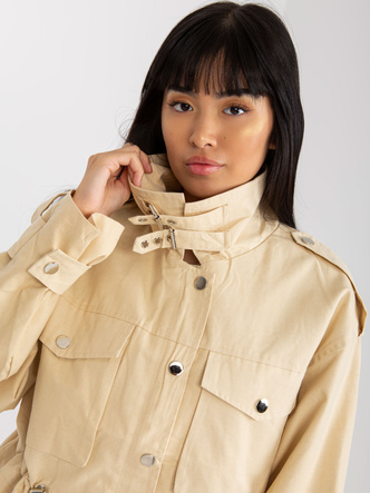 Béžová bavlnená bunda s podšívkou
