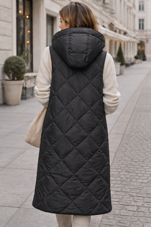 Čierna dlhá vesta oversize