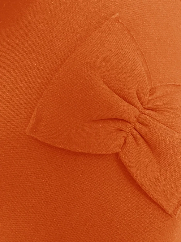 Dámska ozdobná mikina s hrubým úpletom v oranžovej farbe