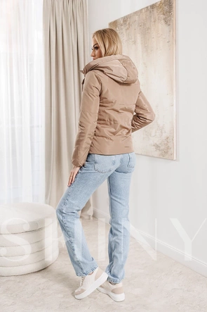 Obojstranná bunda v béžovo-khaki farbe