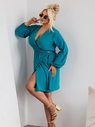 Morské šaty vo veľkosti plus size s opaskom