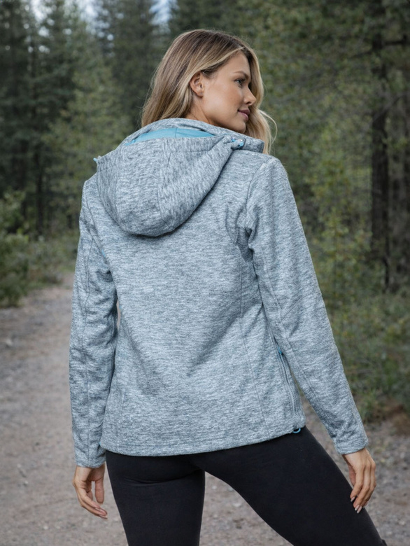 Šedo-modrá športová bunda typu softshell