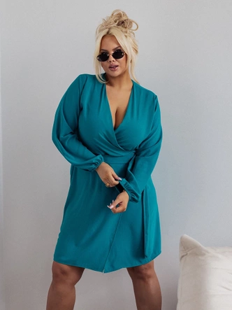 Morské šaty vo veľkosti plus size s opaskom